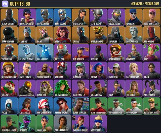 60 Skins, NFA Fortnite account