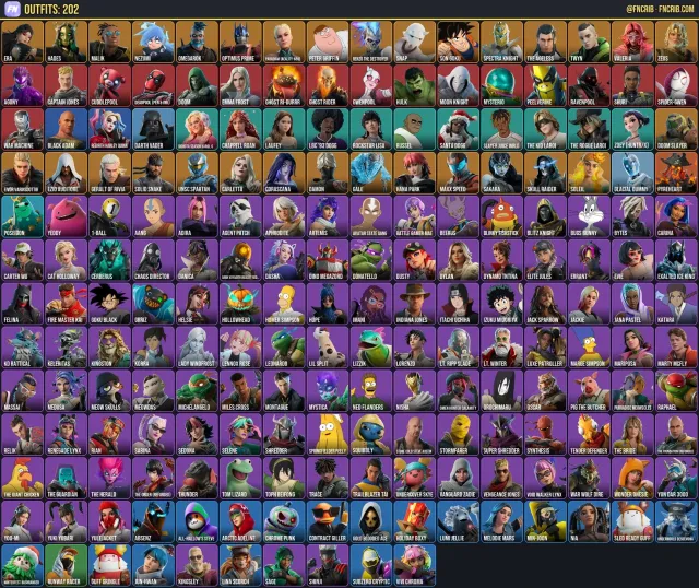 202 Skins, NFA Fortnite account