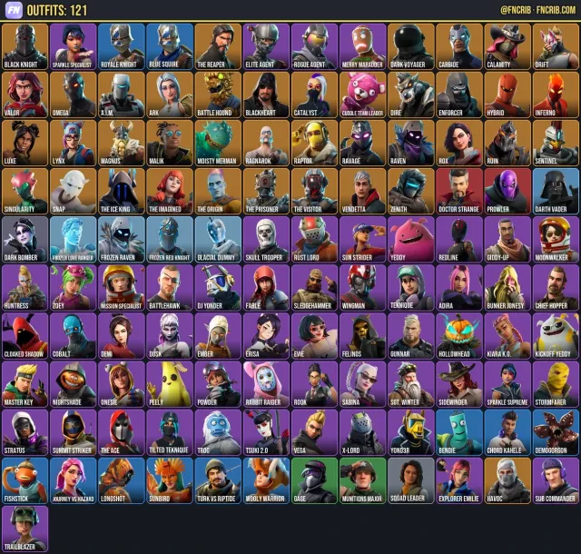 121 Skins, NFA Fortnite account