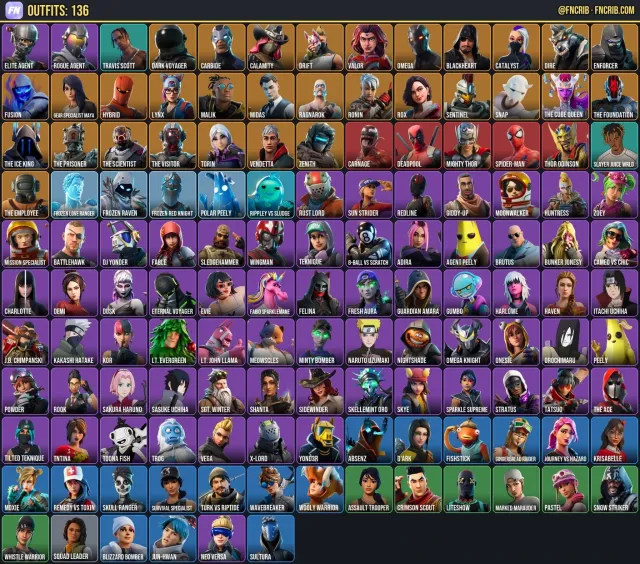 136 Skins, NFA Fortnite account