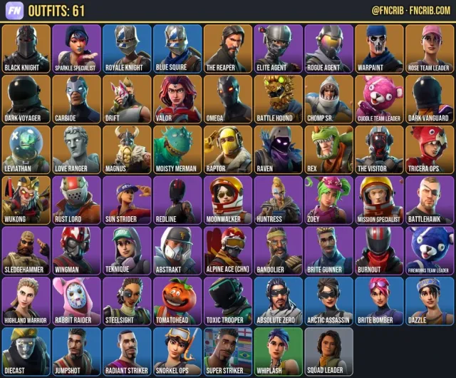 61 Skins, NFA Fortnite account