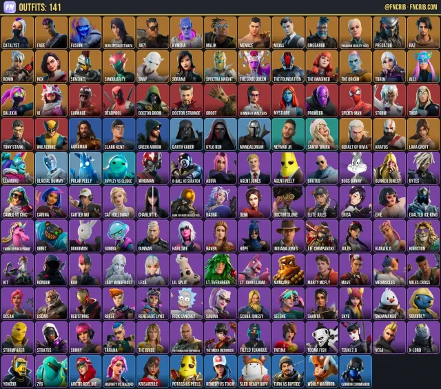 141 Skins, NFA Fortnite account