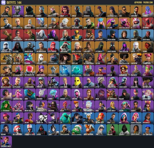 144 Skins, NFA Fortnite account