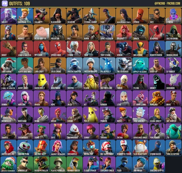 109 Skins, NFA Fortnite account