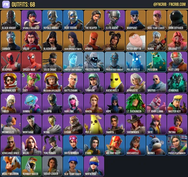 68 Skins, NFA Fortnite account