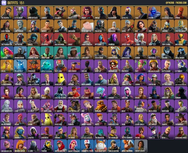 151 Skins, NFA Fortnite account