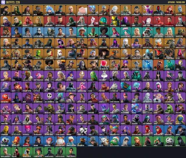 228 Skins, NFA Fortnite account