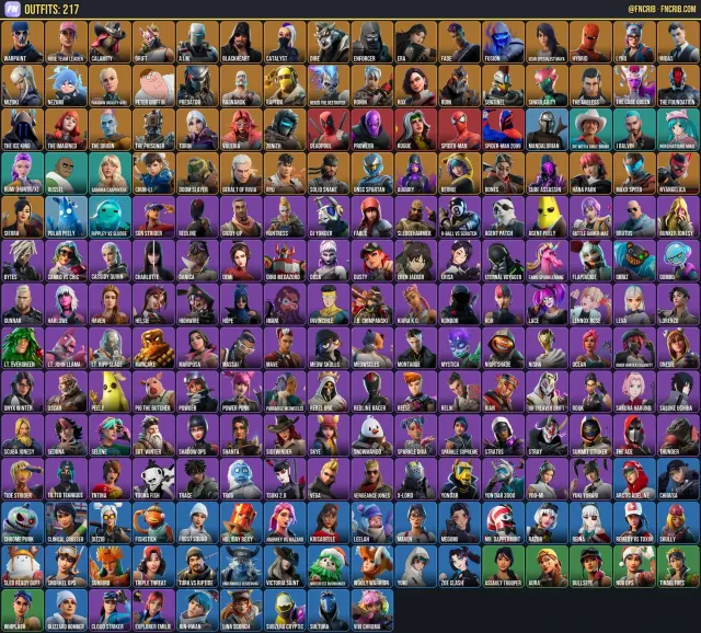217 Skins, NFA Fortnite account