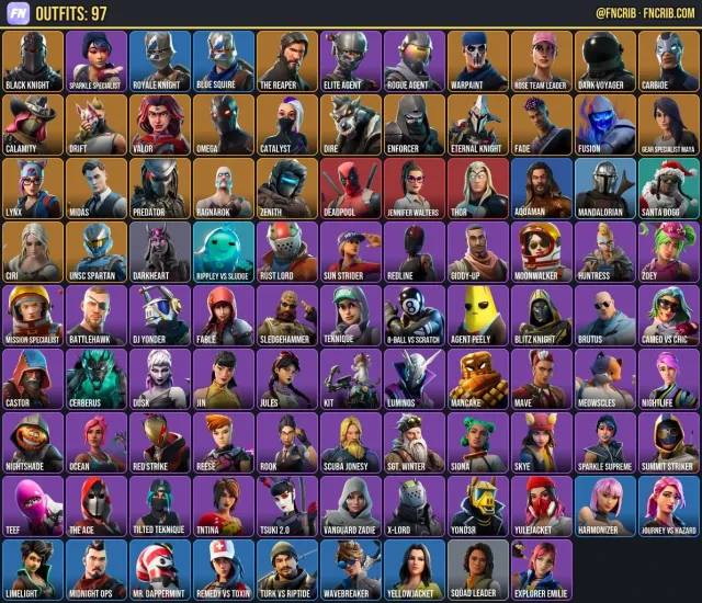 97 Skins, NFA Fortnite account