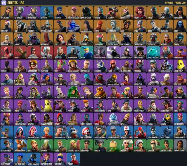 160 Skins, NFA Fortnite account