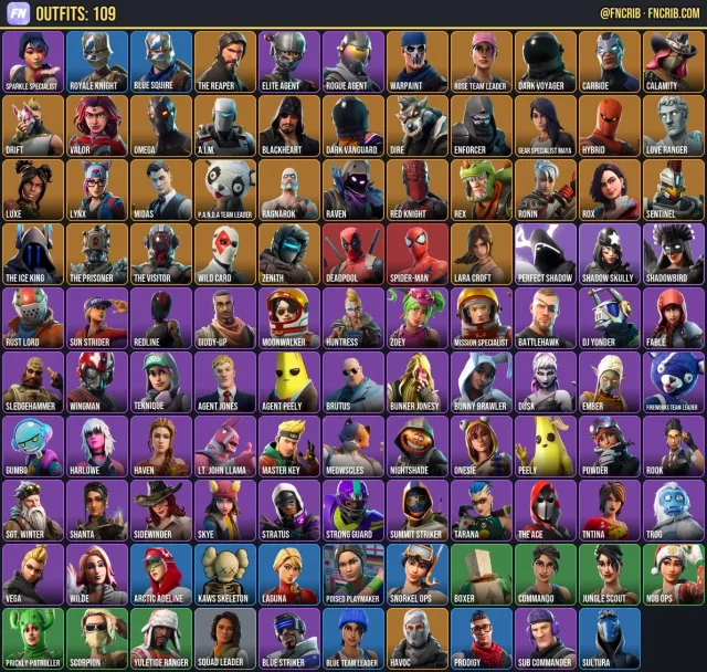 109 Skins, NFA Fortnite account