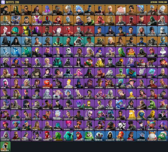 209 Skins, NFA Fortnite account