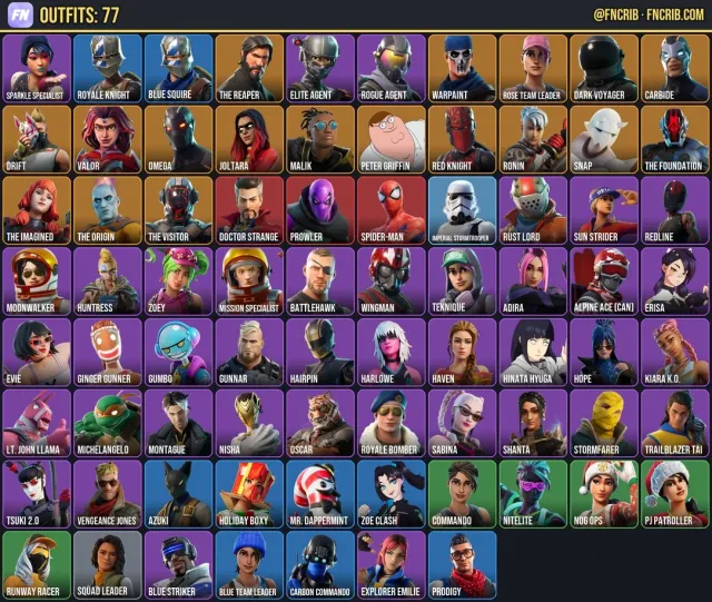 77 Skins, NFA Fortnite account