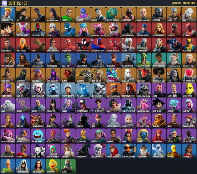 135 Skins, NFA Fortnite account
