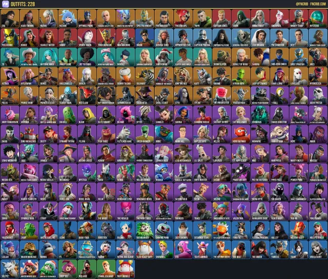 228 Skins, NFA Fortnite account