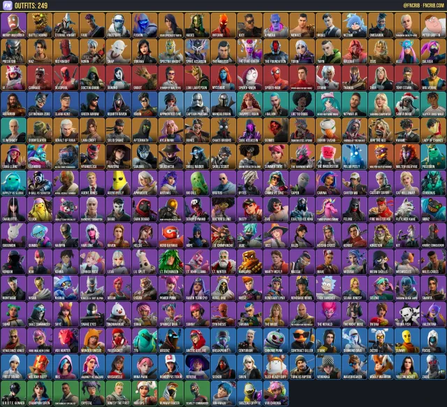 249 Skins, NFA Fortnite account