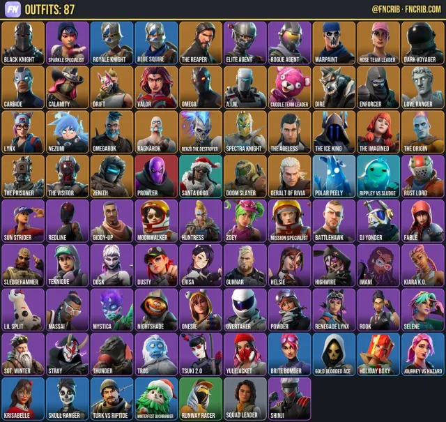 87 Skins, NFA Fortnite account