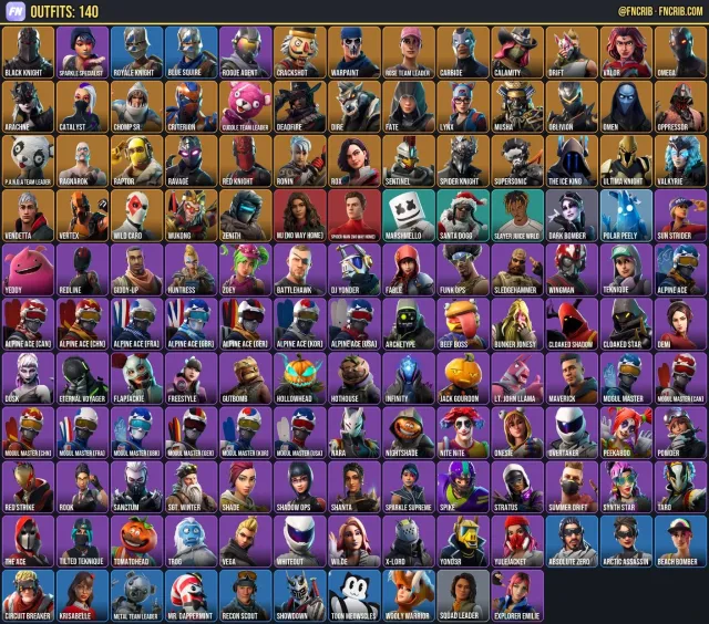 140 Skins, NFA Fortnite account