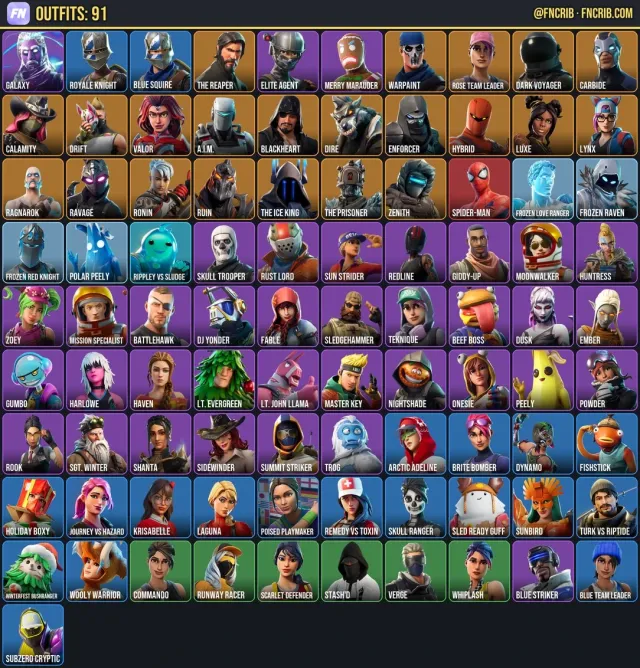 91 Skins, NFA Fortnite account