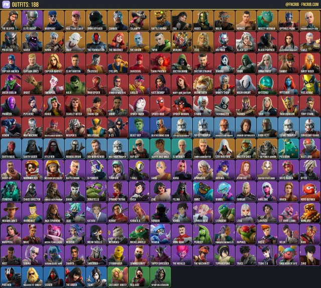 188 Skins, NFA Fortnite account