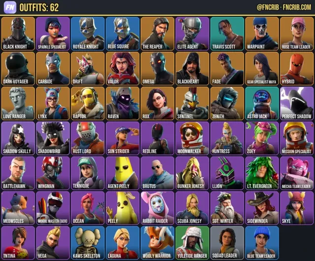 62 Skins, NFA Fortnite account