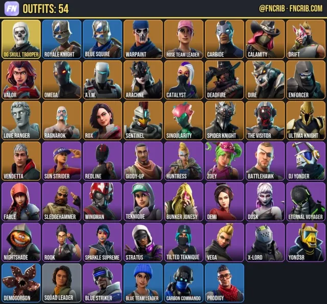 54 Skins, NFA Fortnite account