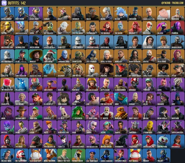 142 Skins, NFA Fortnite account