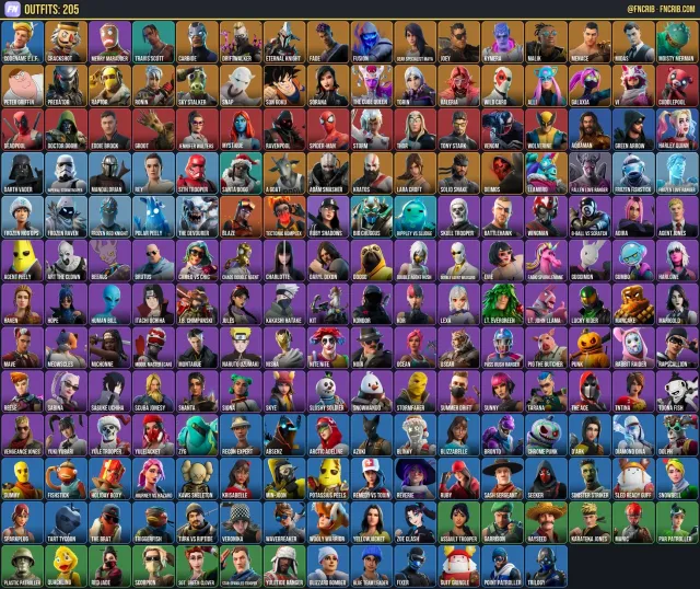 205 Skins, NFA Fortnite account