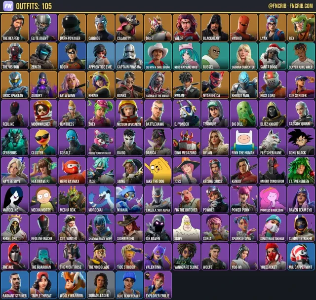 105 Skins, NFA Fortnite account