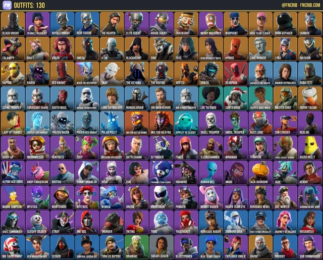 130 Skins, NFA Fortnite account