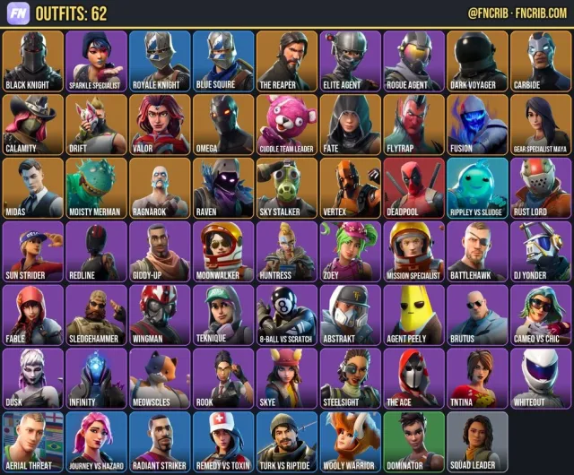 62 Skins, NFA Fortnite account