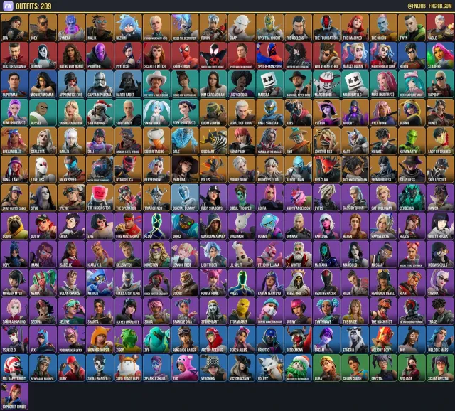 209 Skins, NFA Fortnite account