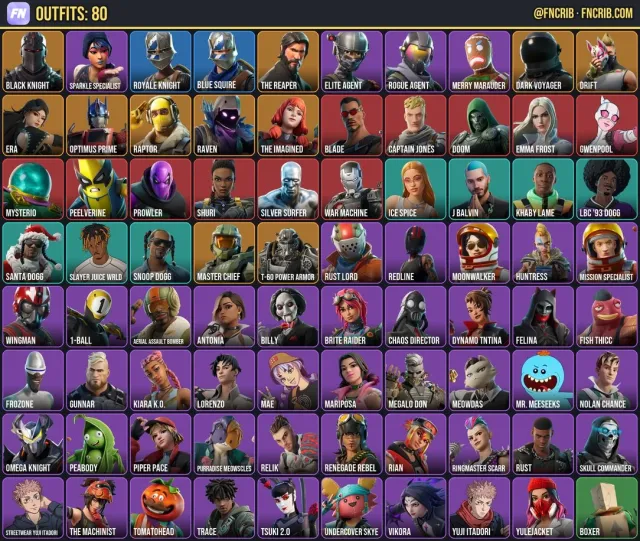 80 Skins, NFA Fortnite account