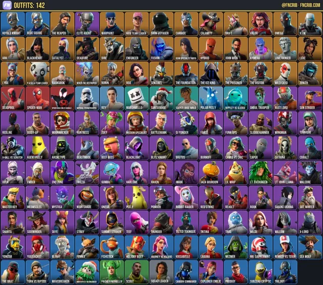 142 Skins, NFA Fortnite account