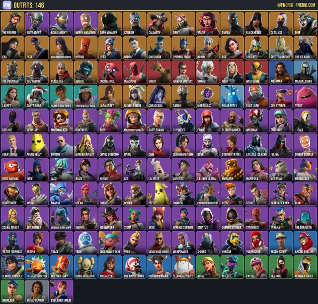146 Skins, NFA Fortnite account