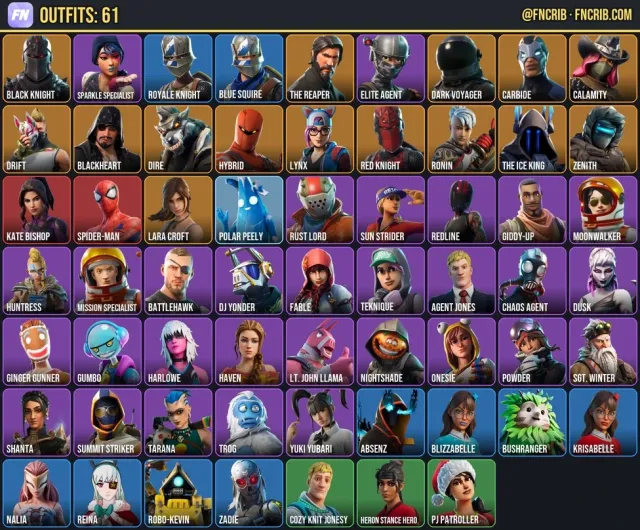 61 Skins, NFA Fortnite account
