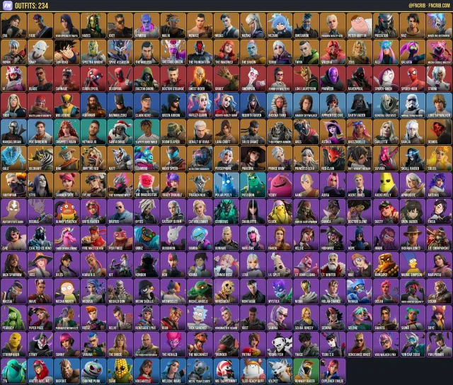 234 Skins, NFA Fortnite account