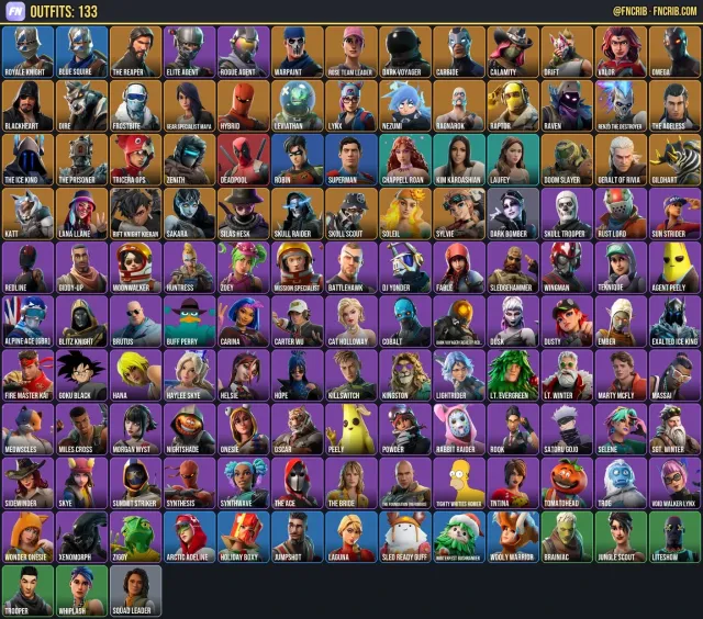 133 Skins, NFA Fortnite account