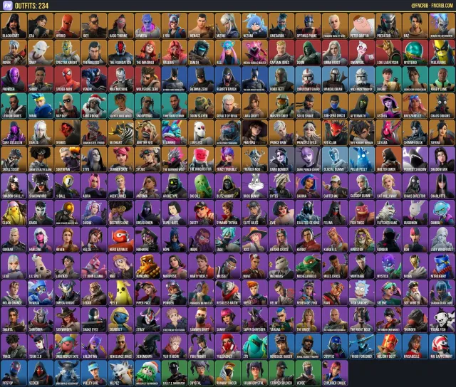 234 Skins, NFA Fortnite account
