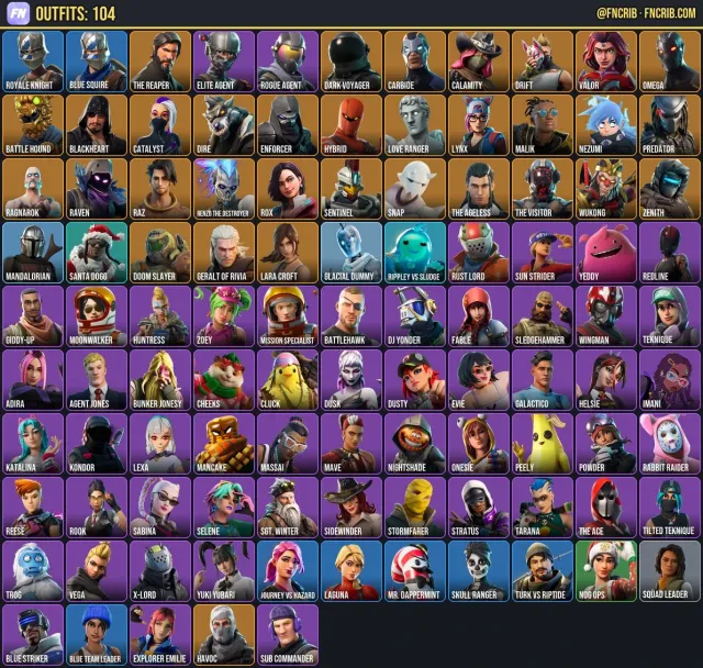 104 Skins, NFA Fortnite account