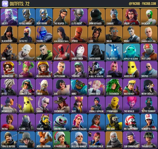 72 Skins, NFA Fortnite account