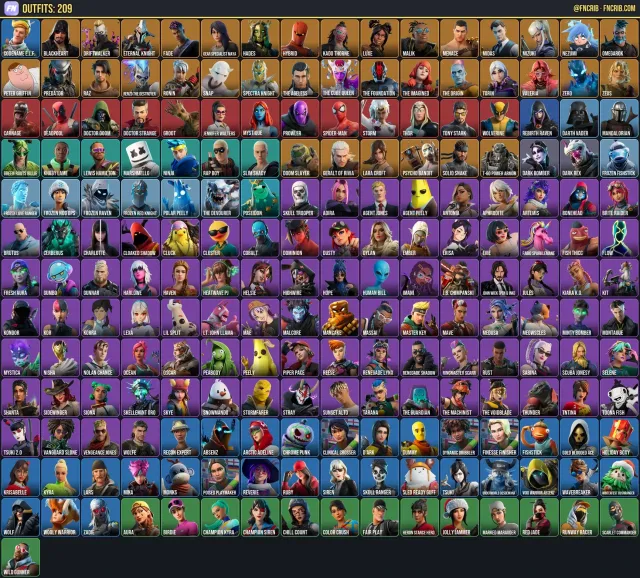 209 Skins, NFA Fortnite account