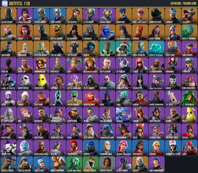 118 Skins, NFA Fortnite account