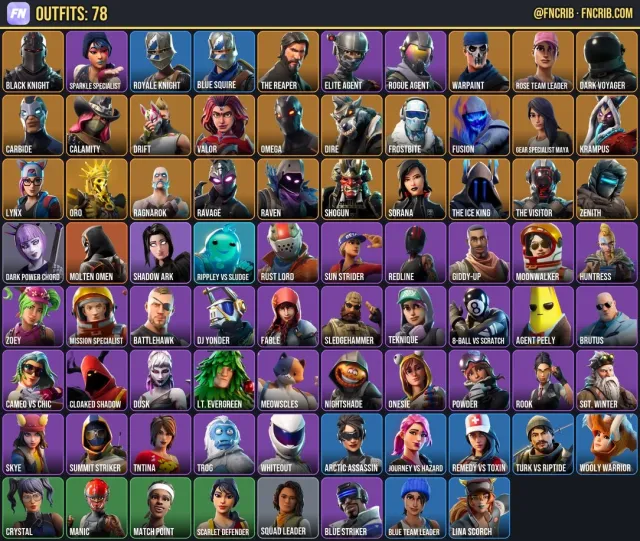 78 Skins, NFA Fortnite account