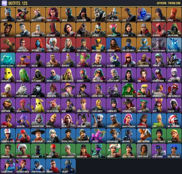125 Skins, NFA Fortnite account