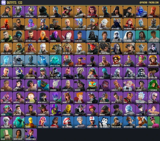 134 Skins, NFA Fortnite account