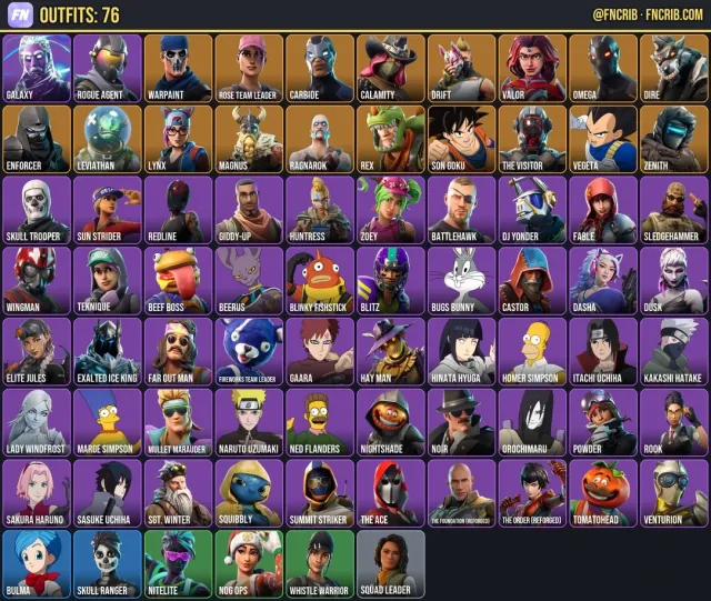 76 Skins, NFA Fortnite account