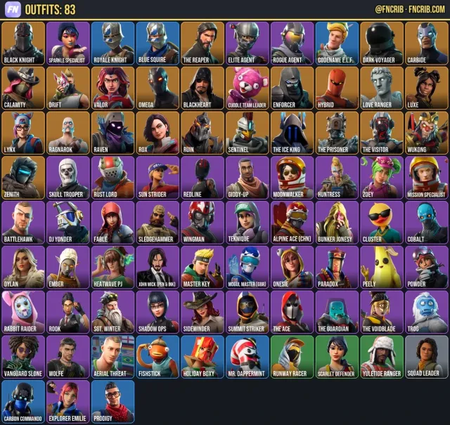 83 Skins, NFA Fortnite account