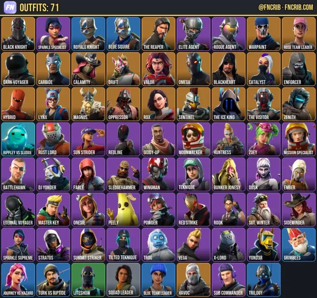 71 Skins, NFA Fortnite account