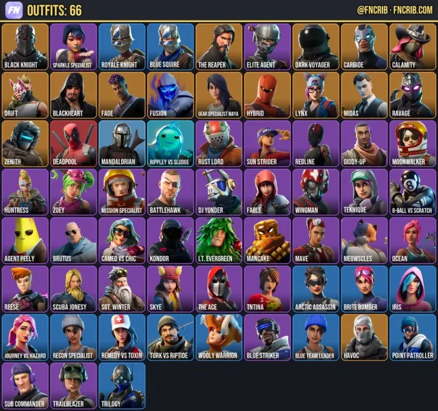 66 Skins, NFA Fortnite account